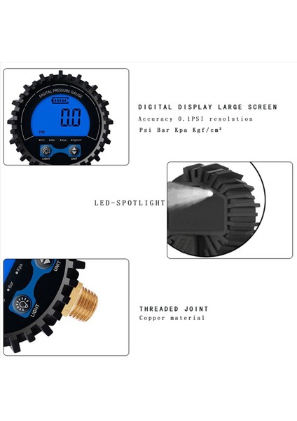 3x Lastik Basınç Göstergesi Dijital Lastik Test Cihazı Display Hava Basınç Manometresi Hızlı Bağlantı Bağlantısı Ipliği 1/8 (Yurt Dışından) fırsatları