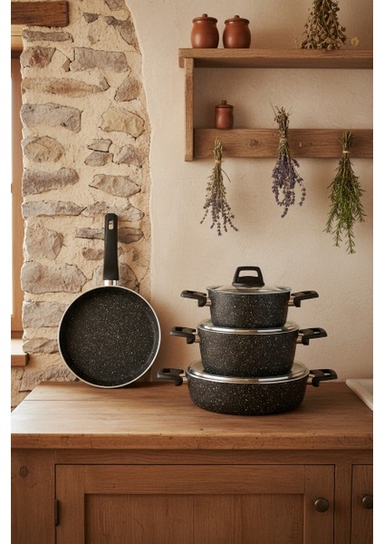 Vormi 7 Parça Tencere Seti Siyah