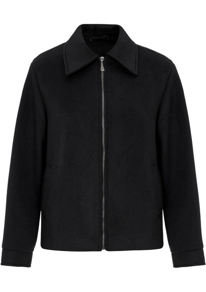 Fermuar Kapamalı Oversize Kısa Kaban SİYAH 3157