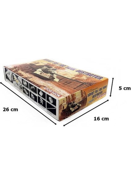 7208 1/72 Ölçek, Soviet SU-100 Tank Avcısı Plastik Model Kiti