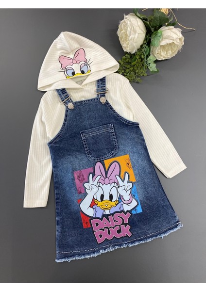 Desenli Badili Çantalı 2 Li Kız Çocuk Ayarlanabilir Askılı Uzun Kollu Kot Jile fiyatları