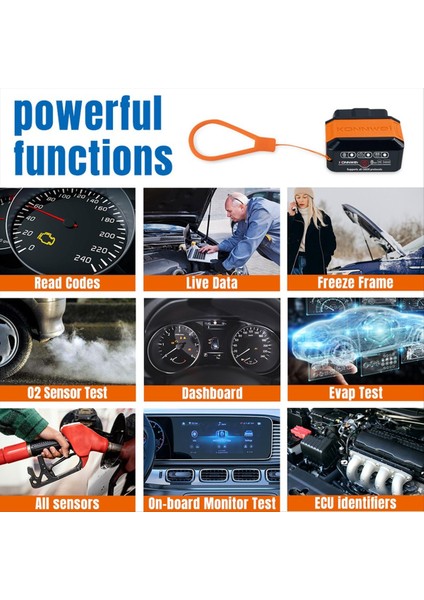 Konnwei KW906 V1 5 Bluetooth 5 0 Ios Için Android V1 5 Obd2 Tarayıcı Otomatik Araba Teşhis Araçları Kod Okuyucu Kırmızı (Yurt Dışından) indirimleri