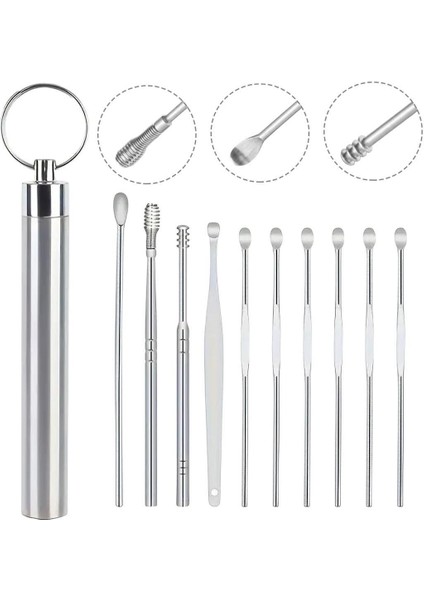 SN-27132 Paslanmaz Çelik 10'lu Kulak Temizleme Seti