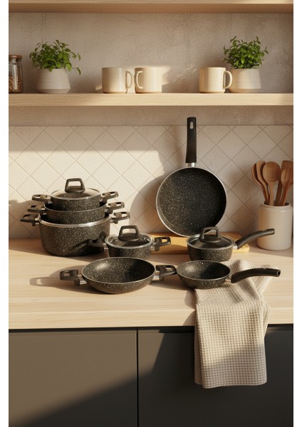 Anita 13 Parça Tencere Seti Siyah