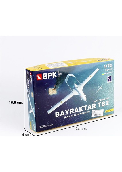 7230 1/72 Ölçek, Bayraktar Tb2 (Ikili Set), Silahlı Insansız Hava Aracı, Plastik Model Kiti