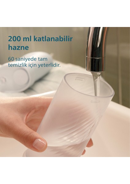 Sonicare Ağız Duşu HX3333/24 - 360° Başlık + Yedek Başlık , 200 Ml, 14 Gün Şarj Süresi , Taşınılabilir modelleri