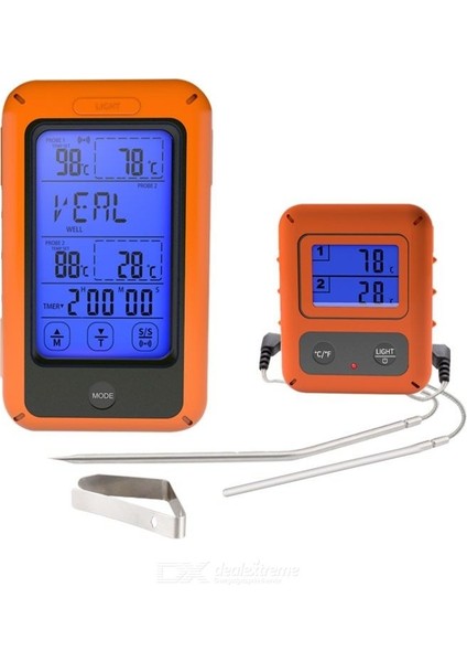 Çift Problu Kablosuz Alarmlı Fırın ve Barbekü Termometre THR311