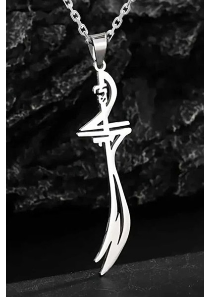 Hz. Ali Zülfikar Kolye Ucu Paslanmaz Çelik Zincirli Kolye ECK62