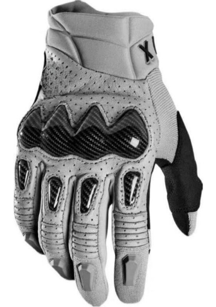 Tam parmaklı suni karbon elyaflı kaymaz ve aşınmaya dayanıklı motosiklet eldiveni (Yurt Dışından)