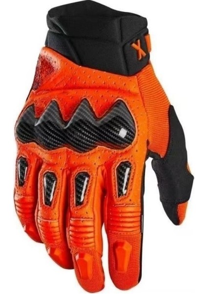 Tam parmaklı suni karbon elyaflı kaymaz ve aşınmaya dayanıklı motosiklet eldiveni (Yurt Dışından)