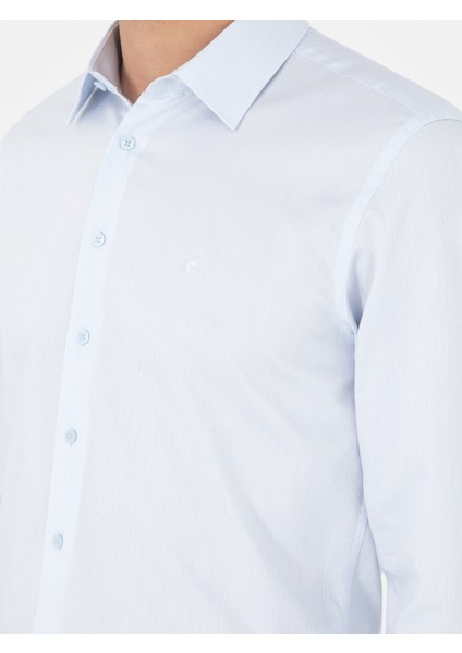 Erkek Açık Mavi Slim Fit Uzun Kollu Gömlek 50303233-VR003