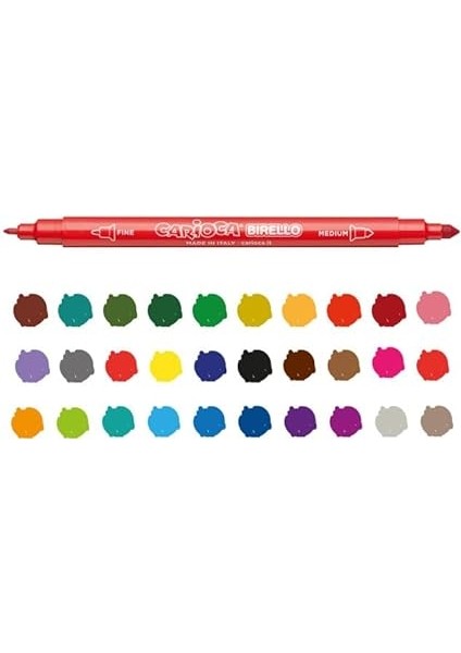 Bırello Süper Yıkanabilir Çift Taraflı Keçeli Boya Kalemi 30'lu fırsatları
