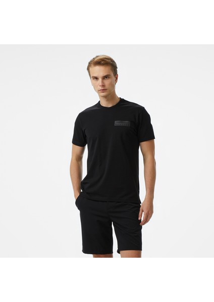 Erkek Siyah Regular Fit Baskılı T-Shirt