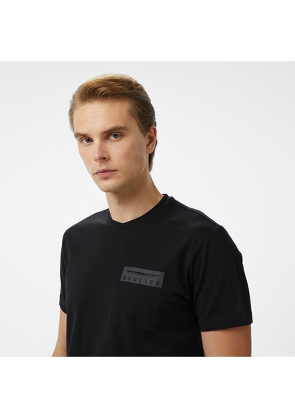 Erkek Siyah Regular Fit Baskılı T-Shirt fırsatları