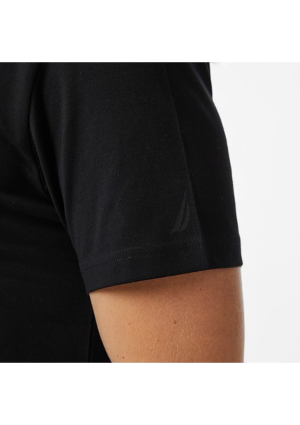 Erkek Siyah Regular Fit Baskılı T-Shirt