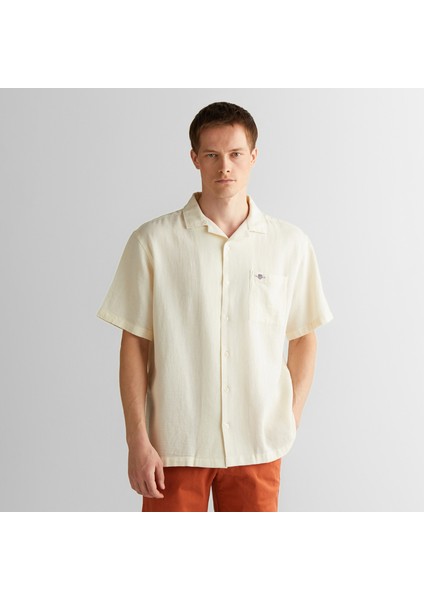 Erkek Krem Regular Fit Klasik Yaka Gömlek