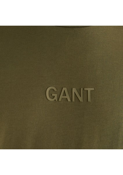 Erkek Yeşil Relaxed Fit Bisiklet Yaka Logolu T-Shirt indirimleri