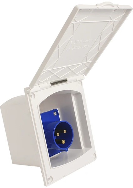 Karavan 220V 16A Dış Elektrik Girişi Fiş ve Soket Olarak Set Beyaz Su Geçirmez fiyatları