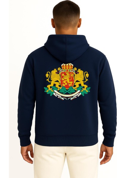 Kapüşonlu Coat Of Arms Of Bulgaria Kingdom Of Bulgaria Cep ve Sırt Tasarımlı Unisex Sweatshirt fiyatları