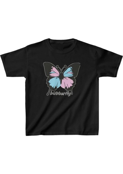 Çocuk Unisex Baskılı T-Shirt - Siyah