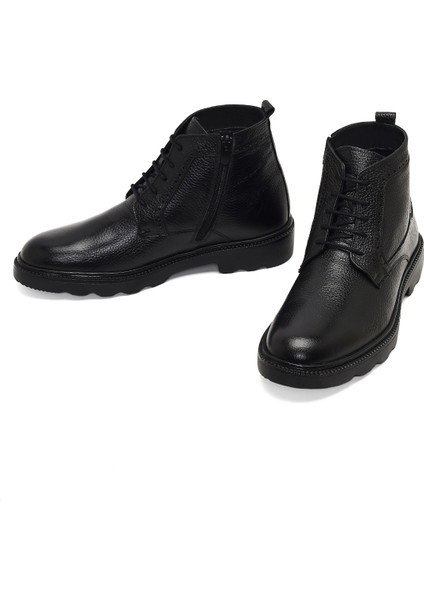 Erkek Siyah Fermuarlı Deri Casual Bot 25WFD6717FT modelleri
