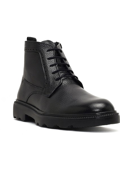 Erkek Siyah Fermuarlı Deri Casual Bot 25WFD6717FT