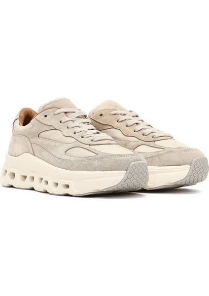 Kadın Bej Bağcıklı Kalın Tabanlı Deri Sneaker 25AFD142014 modelleri