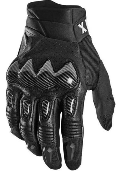 Tam parmaklı suni karbon elyaflı kaymaz ve aşınmaya dayanıklı motosiklet eldiveni (Yurt Dışından)