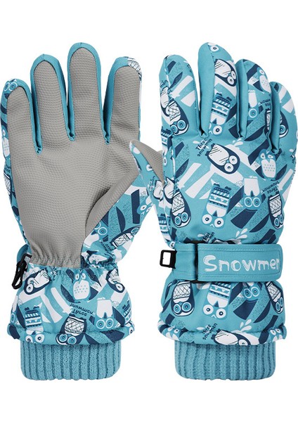 Çocuklar Için 5 Parmaklı, Çizgi Filmli, Kar Kaymağına Karşı Isıtmalı, Rüzgardan Koruyan, Su Geçirmez ve Kaymaz, Kalınlaşmış, Polar Kaplamalı Eldiven (Yurt Dışından)