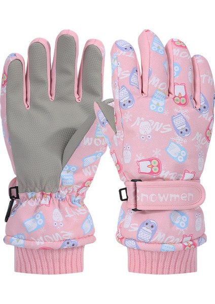Çocuklar Için 5 Parmaklı, Çizgi Filmli, Kar Kaymağına Karşı Isıtmalı, Rüzgardan Koruyan, Su Geçirmez ve Kaymaz, Kalınlaşmış, Polar Kaplamalı Eldiven (Yurt Dışından)