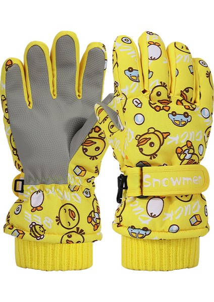 Çocuklar Için 5 Parmaklı, Çizgi Filmli, Kar Kaymağına Karşı Isıtmalı, Rüzgardan Koruyan, Su Geçirmez ve Kaymaz, Kalınlaşmış, Polar Kaplamalı Eldiven (Yurt Dışından)