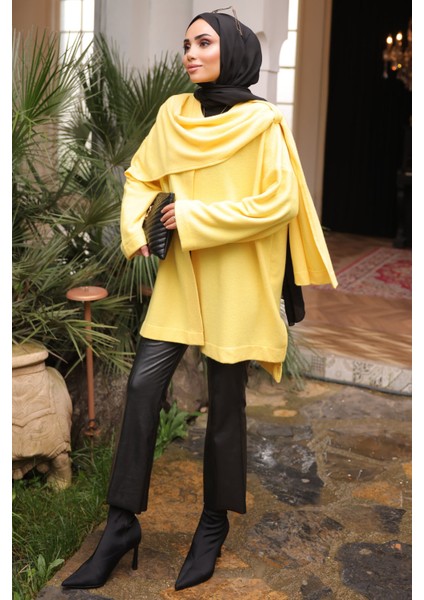 Sarı Şal Detaylı Dokulu Hırka fiyatları