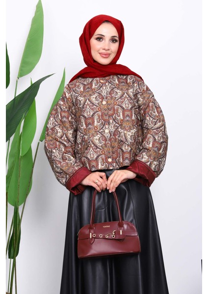 Taba Etnik Desenli Kısa Ceket modelleri