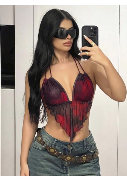 Kadın Crop ,gece Şıklığı ve Özel Günler Için Şık Kısa Üst