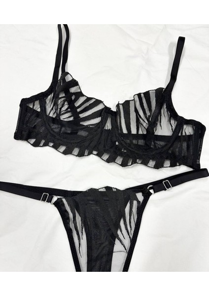 Zebra Desenli Transparan Sütyen Takımı fiyatları