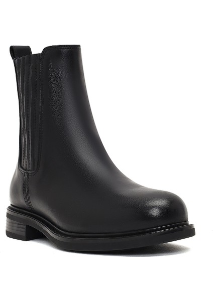 Kadın Siyah Deri Chelsea Bot 25WFD230218