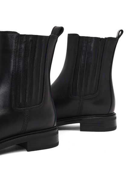 Kadın Siyah Deri Chelsea Bot 25WFD230218