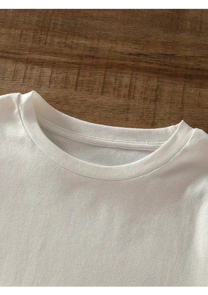 Brooklyn Harf Baskılı Düşük Omuzlu T-Shirt, Rahat Kısa Kollu Bol T-Shirt, Kadın Giyim - Beyaz fırsatları