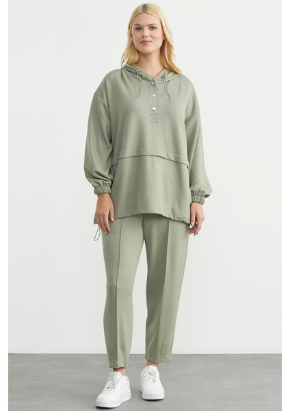 Scuba Oversize Tunik Eşofman Takım - Fıstık Yeşili