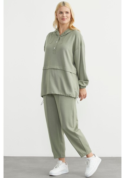 Scuba Oversize Tunik Eşofman Takım - Fıstık Yeşili modelleri