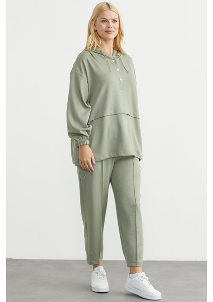 Scuba Oversize Tunik Eşofman Takım - Fıstık Yeşili indirimleri