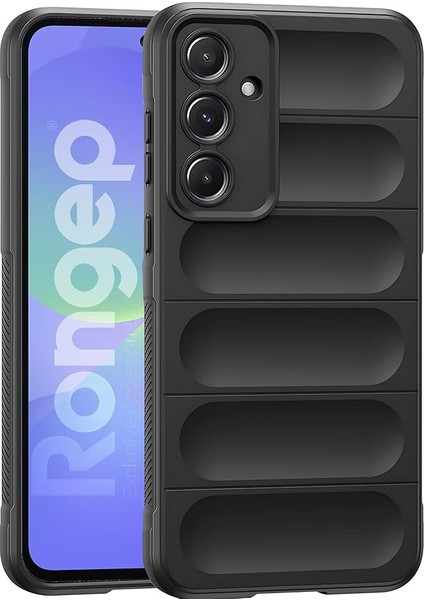 Samsung Galaxy A36 Için Koruyucu Kalın Yapılı Rugged Tpu Silikon Kılıf Kamera Yükseltili Içi Süet Dokulu Kenarları Darbe Emici ve Kayma Önleyici Özellikli Tam Kaplayan Koruyucu Kılıf (Siyah)