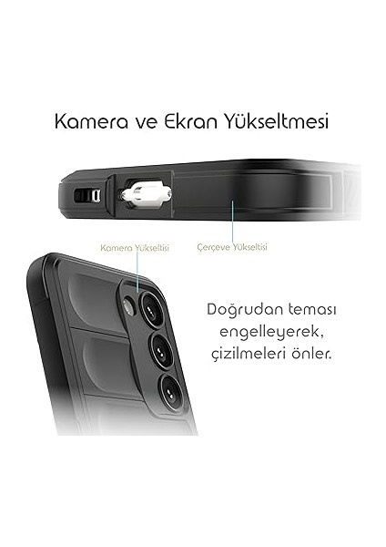 Samsung Galaxy A36 Için Koruyucu Kalın Yapılı Rugged Tpu Silikon Kılıf Kamera Yükseltili Içi Süet Dokulu Kenarları Darbe Emici ve Kayma Önleyici Özellikli Tam Kaplayan Koruyucu Kılıf (Siyah) modelleri
