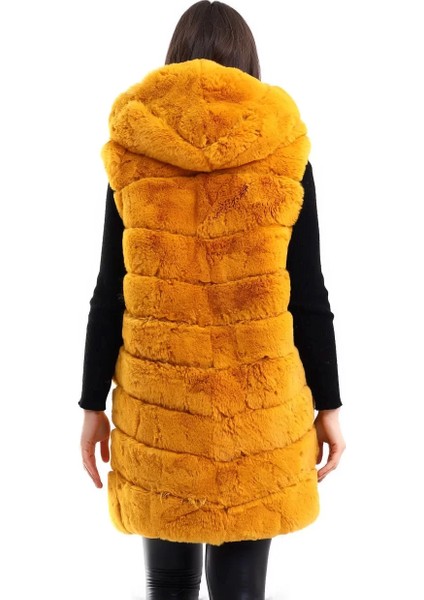 Kadın Reks Kapüşonlu Yelek - Sarı indirimleri