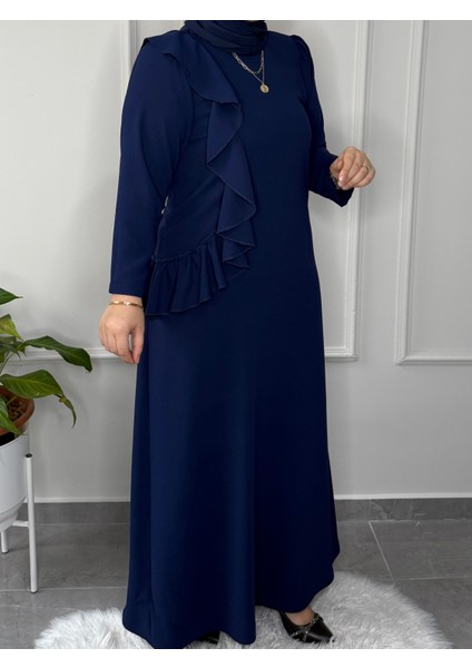 Marka Büyük Beden Tesettür Model Ilayda Double Krep Abiye Elbise 2.750,00 Tl modelleri