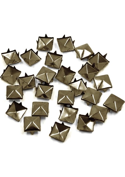 Süs Tırnaklı Antik Renk Çakma Kare Piramit 7 mm 20 Adet Metal Trok fiyatları