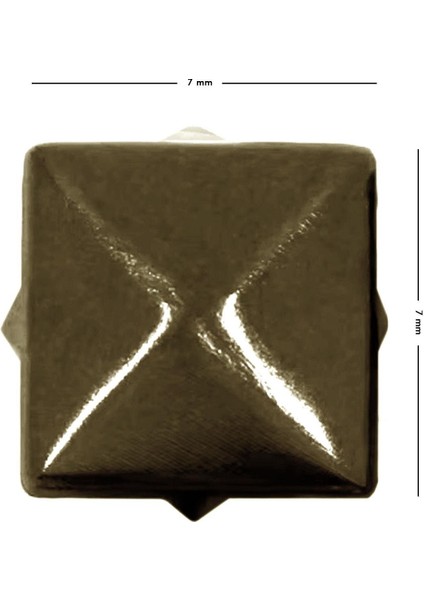 Süs Tırnaklı Antik Renk Çakma Kare Piramit 7 mm 20 Adet Metal Trok fırsatları