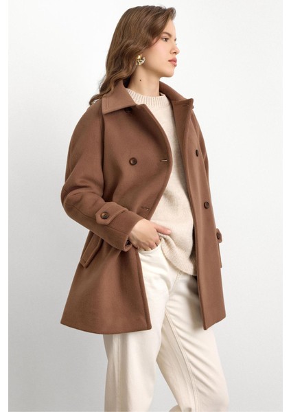 Reglan Kol Kruvaze Kısa Kaban A.KAHVE 3150