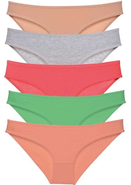 5 Adet Eko Set Likralı Kadın Slip Külot Soft Renkler