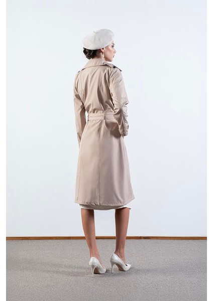 Imperatrice Kruvaze Yaka Kuşaklı Trençkot Bej indirimleri